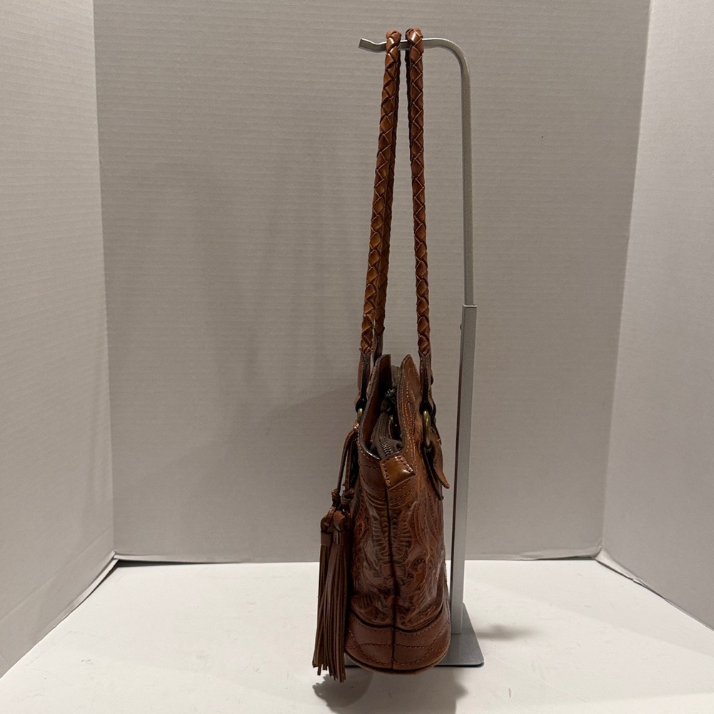 Patricia Nash Zamora Leather Tooled Tote Bag - Picture 3 of 16
